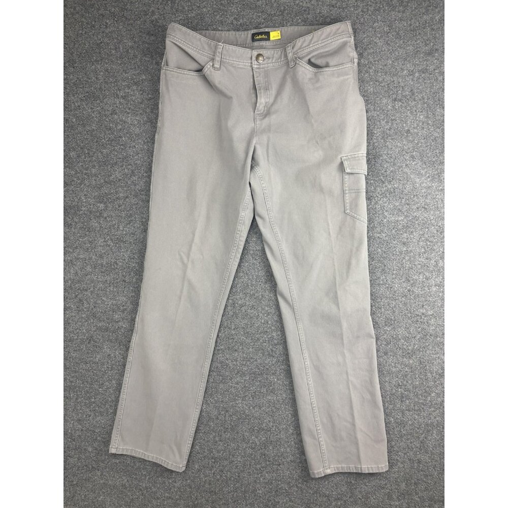 Cabela's Utility Pants Womens 14 Gray Stretch Workwear‎ Straight Leg Side Pocket